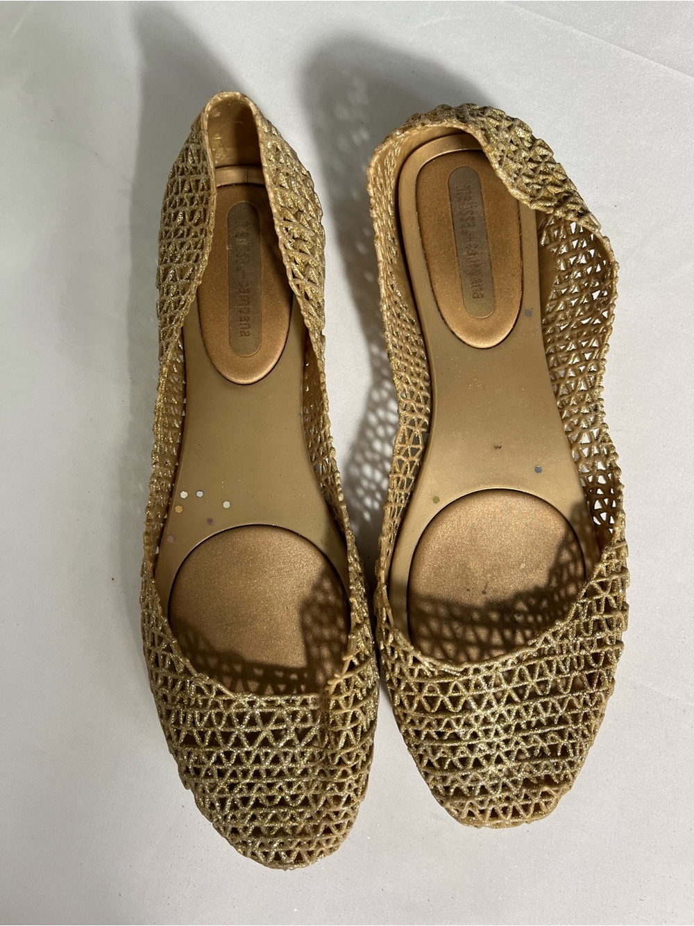 Melissa + Campana Gold Glitter Jelly Ballet Flats Size 9